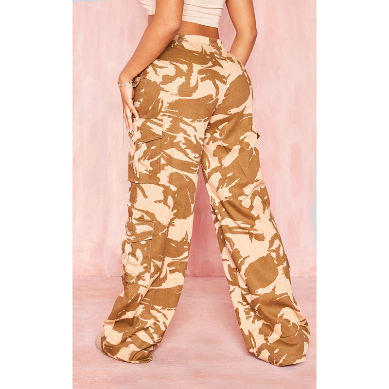 Stone Camo Fold Waistband Trousers | Montivo Pakistan
