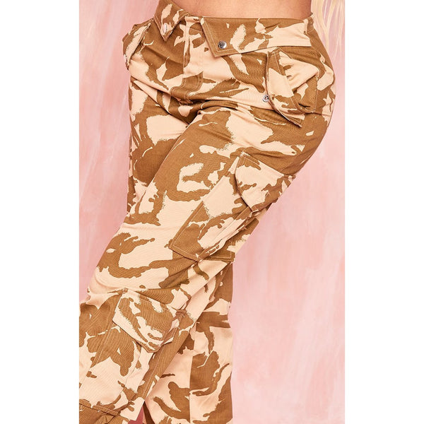 Stone Camo Fold Waistband Trousers | Montivo Pakistan