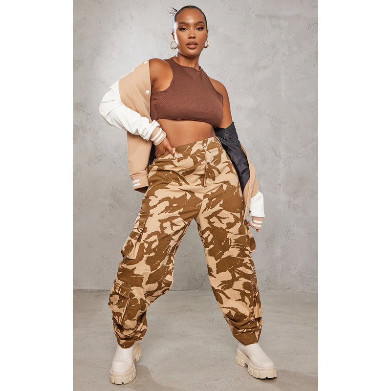 Beige Camo Cargo Trousers | Montivo Pakistan