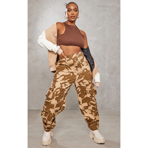 Beige Camo Cargo Trousers | Montivo Pakistan