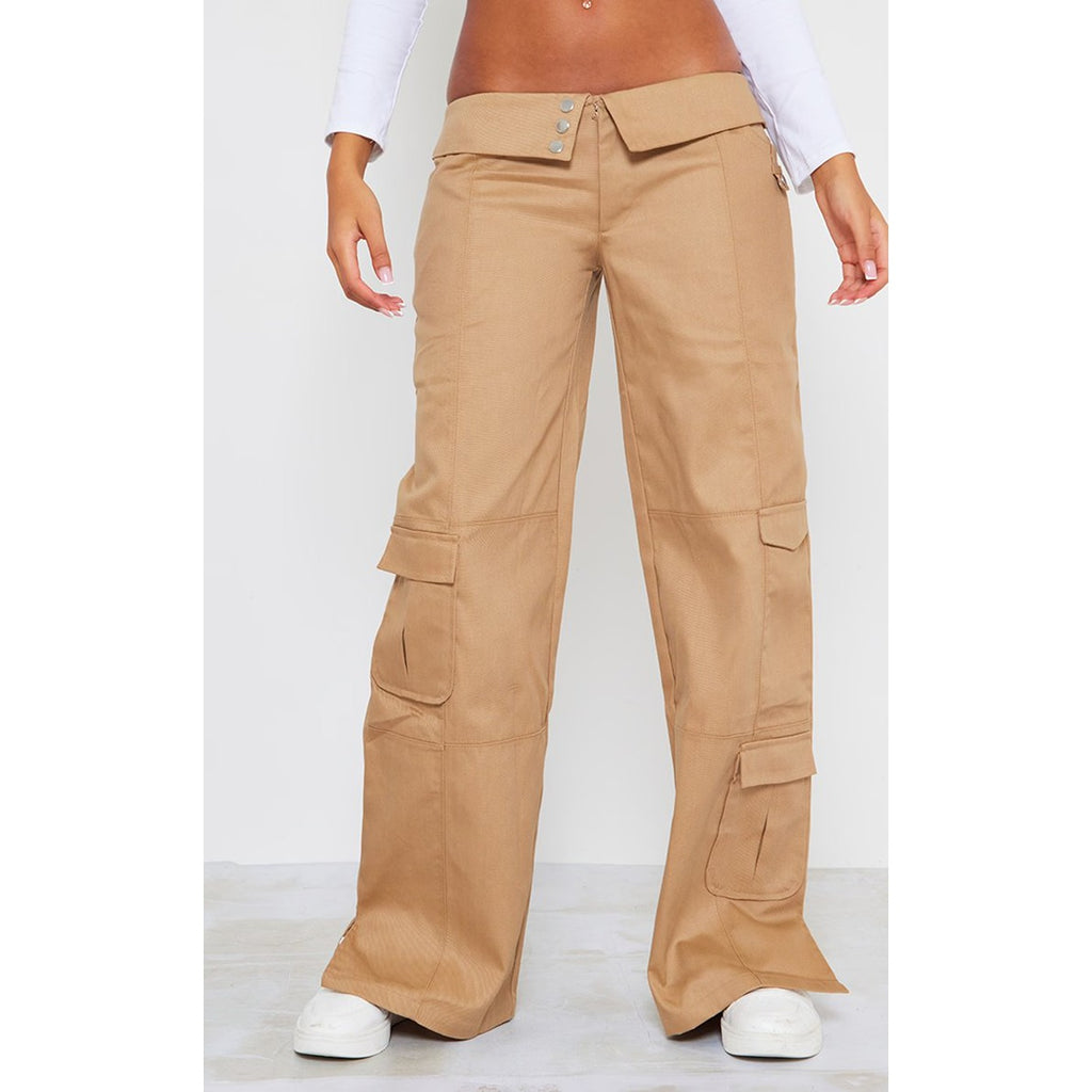 Camel Fold Over Front Straight Leg Cargos | Montivo Pakistan