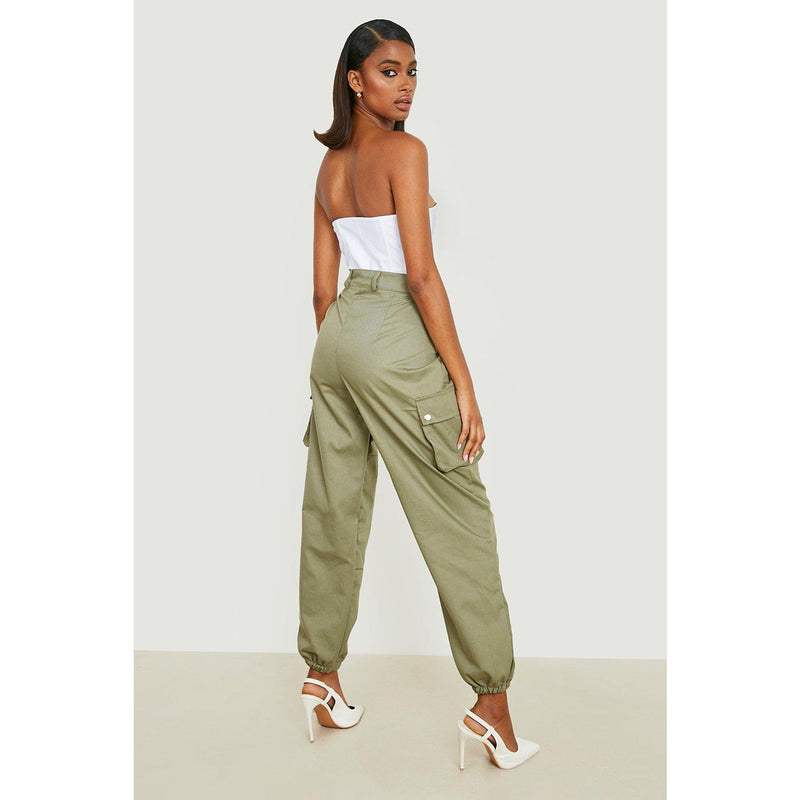 Green High Waist Woven Cargo Pants | Montivo Pakistan
