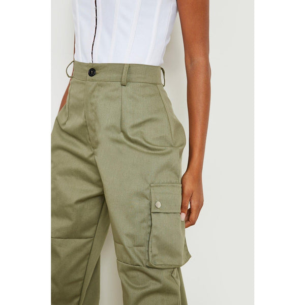 Green High Waist Woven Cargo Pants | Montivo Pakistan