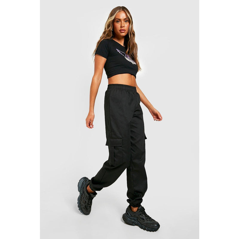 Black High Waisted Cargo Pocket Joggers | Montivo Pakistan