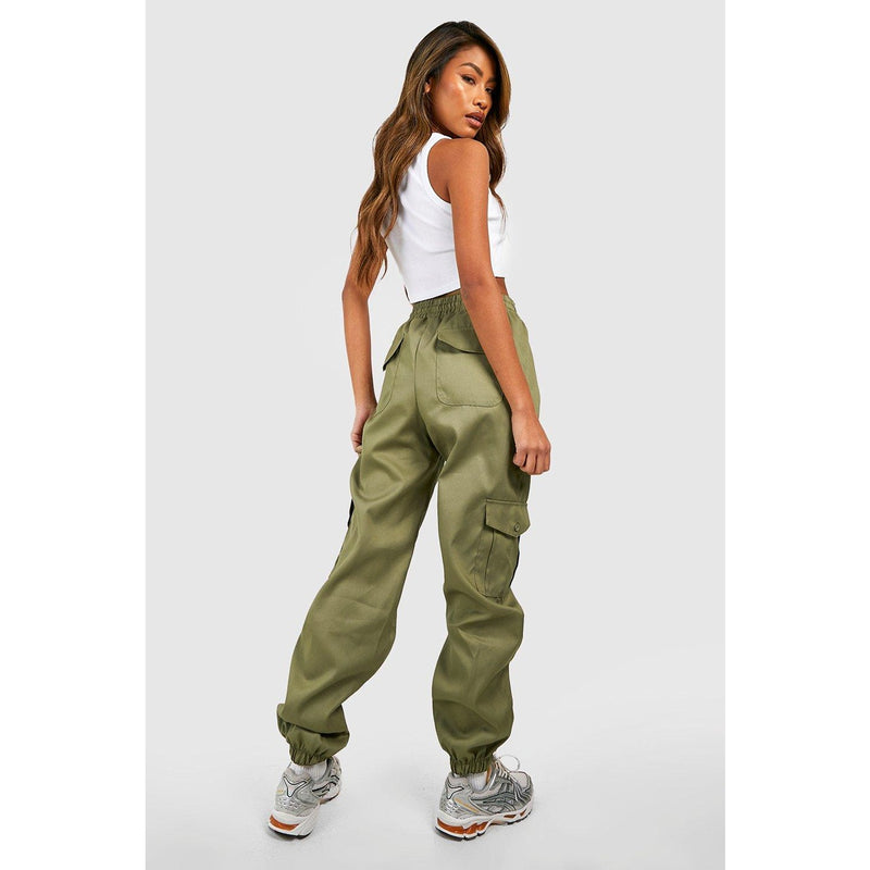 Khaki High Waist Cargo Joggers | Montivo Pakistan