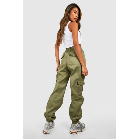 Khaki High Waist Cargo Joggers | Montivo Pakistan