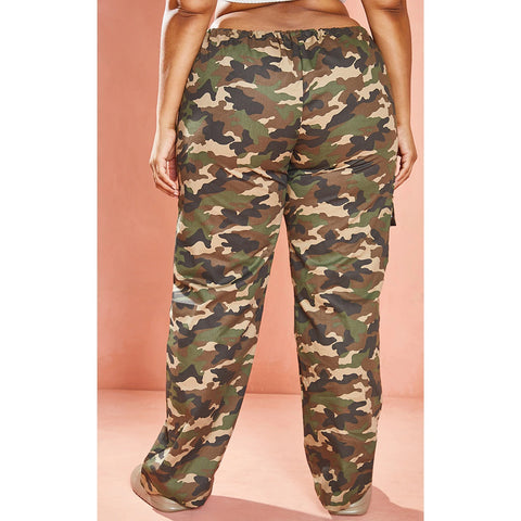 Khaki Camo Drawstring Cargo Trousers | Montivo Pakistan