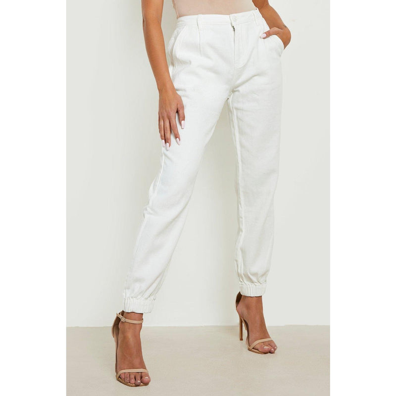White Relaxed Fit Joggers | Montivo Pakistan