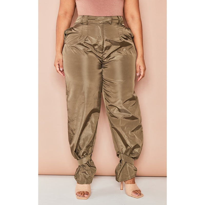 Khaki Tie Cuff Nylon Trousers | Montivo Pakistan