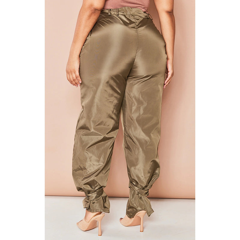 Khaki Tie Cuff Nylon Trousers | Montivo Pakistan