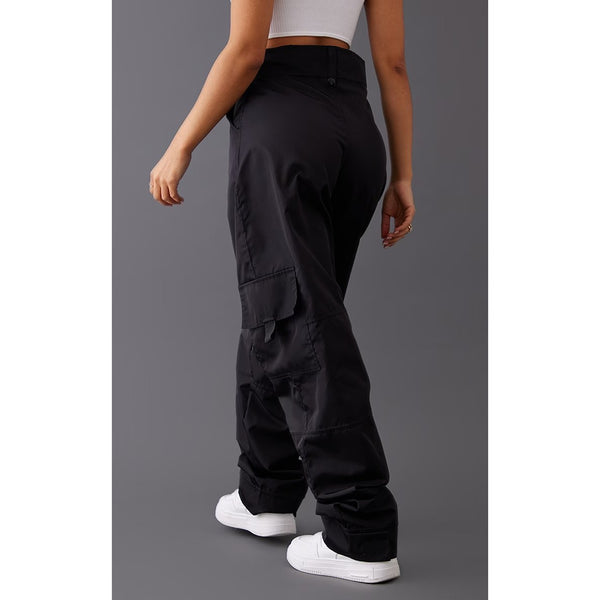 Black Straight Cargo Pocket Trousers | Montivo Pakistan