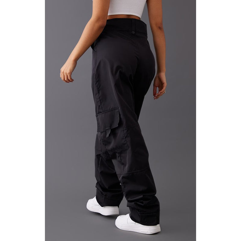 Black Straight Cargo Pocket Trousers | Montivo Pakistan