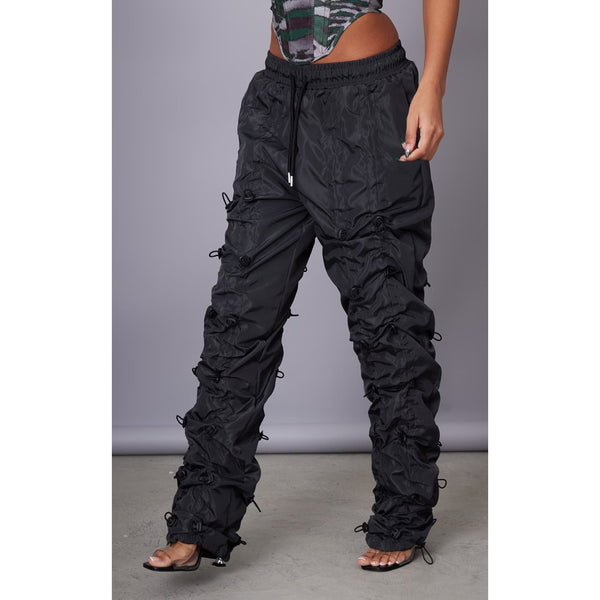 Charcoal Grey Toggle Detail Straight Trousers | Montivo Pakistan