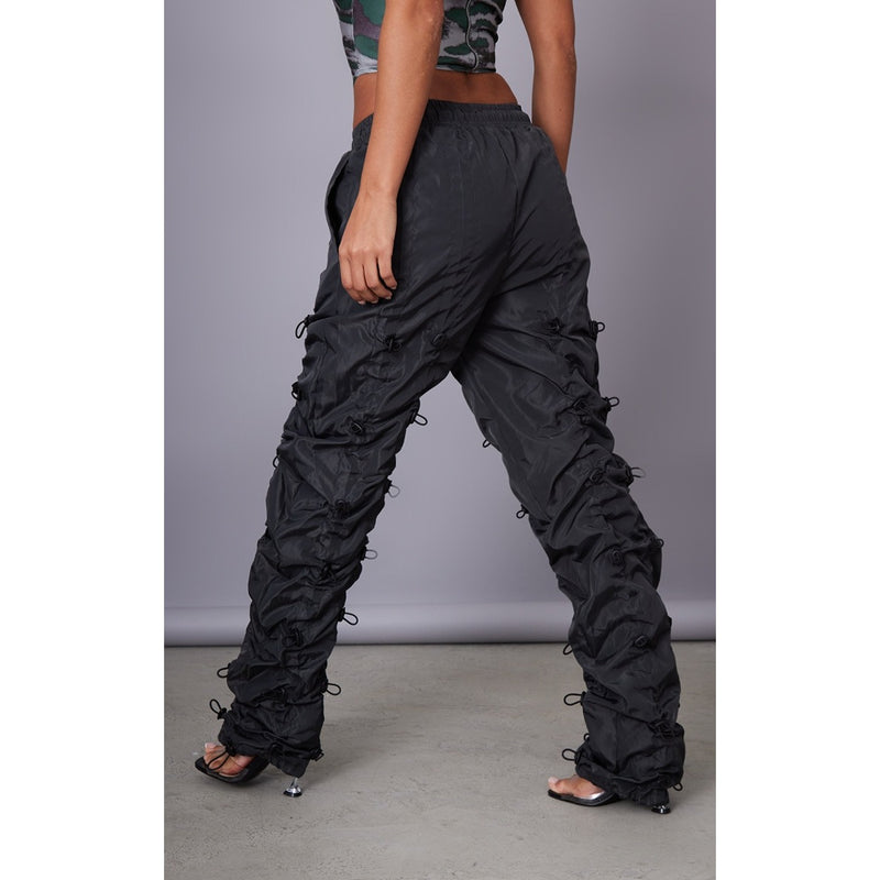 Charcoal Grey Toggle Detail Straight Trousers | Montivo Pakistan