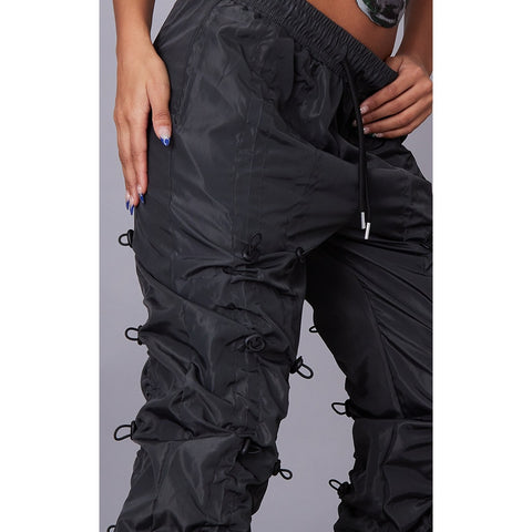 Charcoal Grey Toggle Detail Straight Trousers | Montivo Pakistan