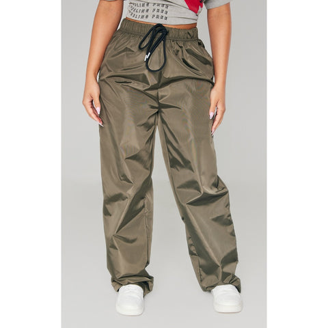 Khaki Drawstring Wide Leg Trousers | Montivo Pakistan