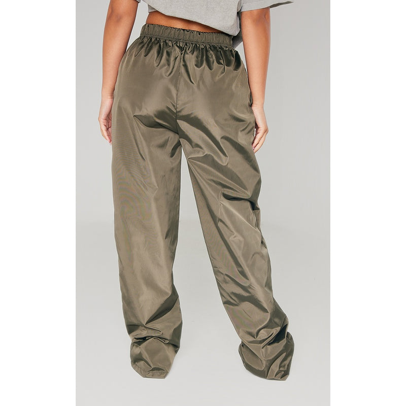 Khaki Drawstring Wide Leg Trousers | Montivo Pakistan