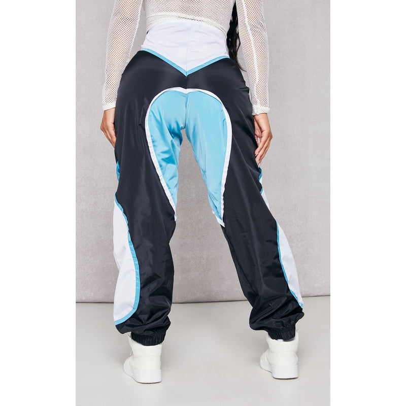 Black Contrast Panel V Front Joggers | Montivo Pakistan