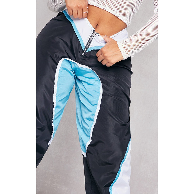 Black Contrast Panel V Front Joggers | Montivo Pakistan