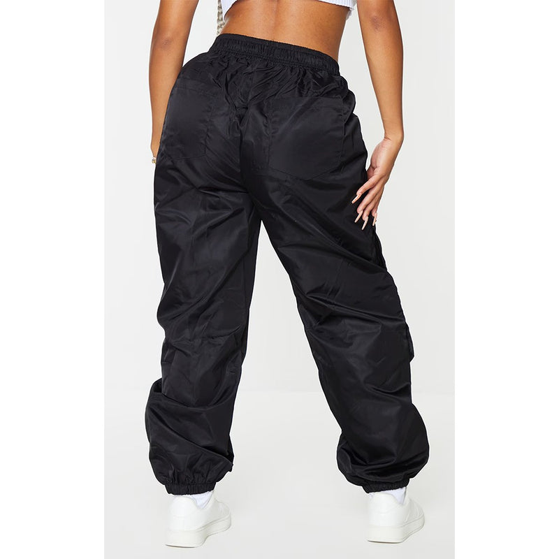 Shape Black Embroidered Cargo Joggers | Montivo Pakistan