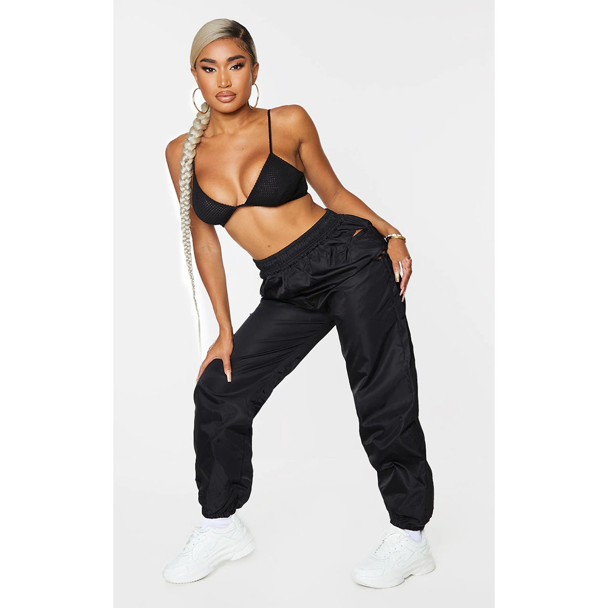 Black Waist Cut Out Joggers | Montivo Pakistan
