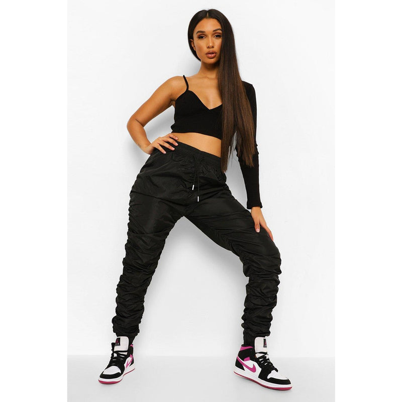 Black Ruched Detail Joggers | Montivo Pakistan