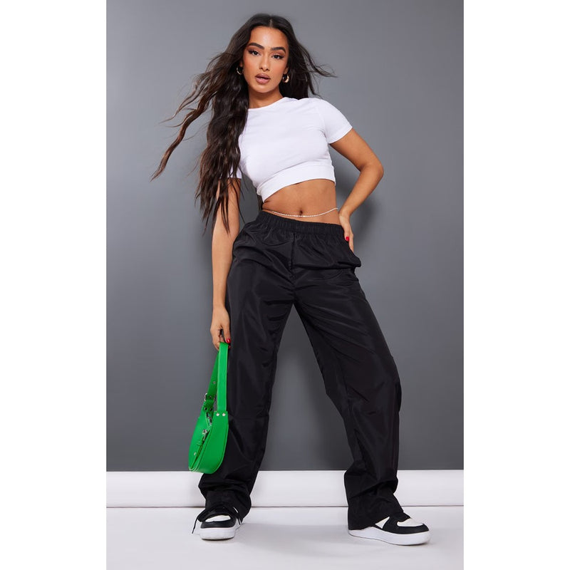 Black High Waist Shell Trousers | Montivo Pakistan