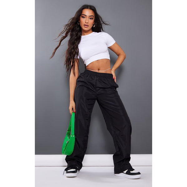 Black High Waist Shell Trousers | Montivo Pakistan