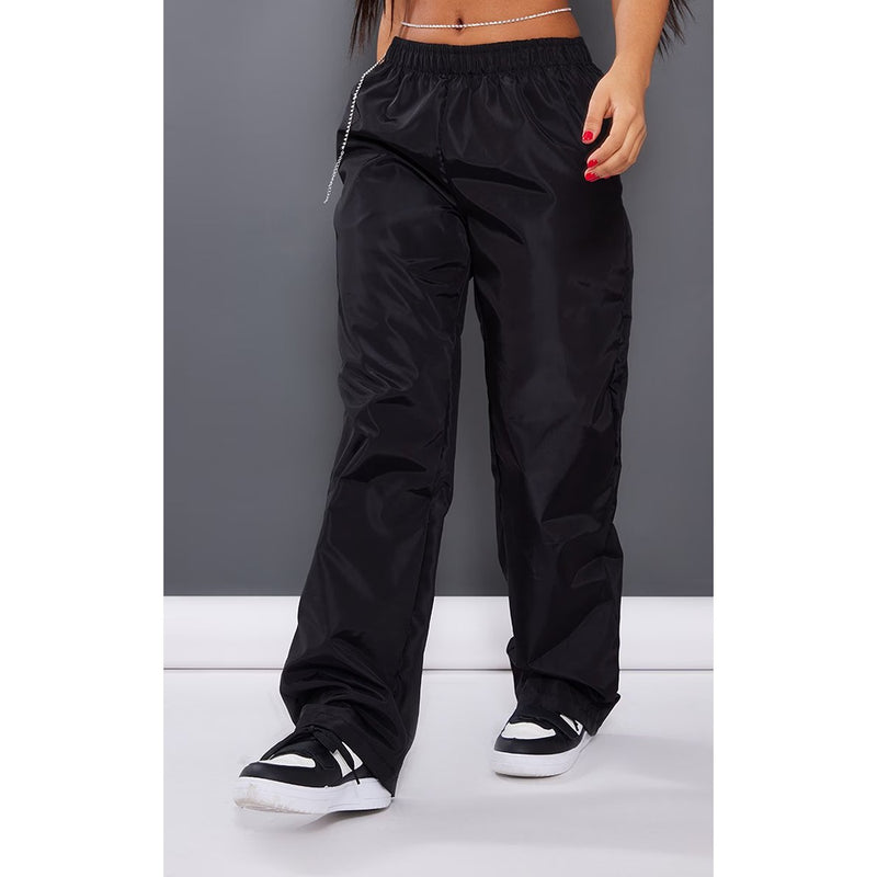 Black High Waist Shell Trousers | Montivo Pakistan