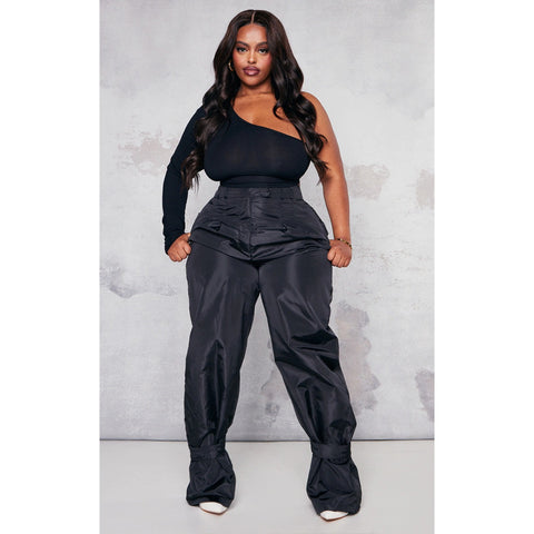 Black Tie Cuff Nylon Trousers | Montivo Pakistan