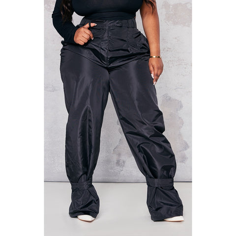 Black Tie Cuff Nylon Trousers | Montivo Pakistan