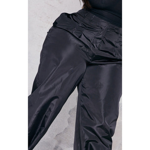Black Tie Cuff Nylon Trousers | Montivo Pakistan