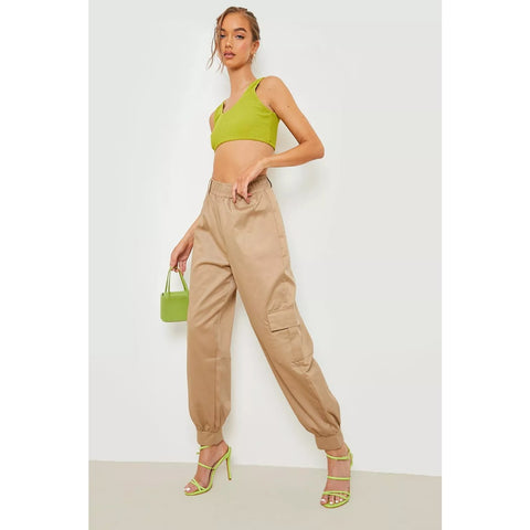 Beige Balloon Fit Cargo Trousers | Montivo Pakistan