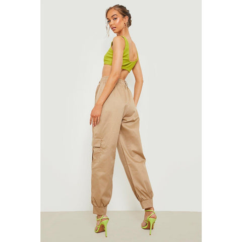 Beige Balloon Fit Cargo Trousers | Montivo Pakistan