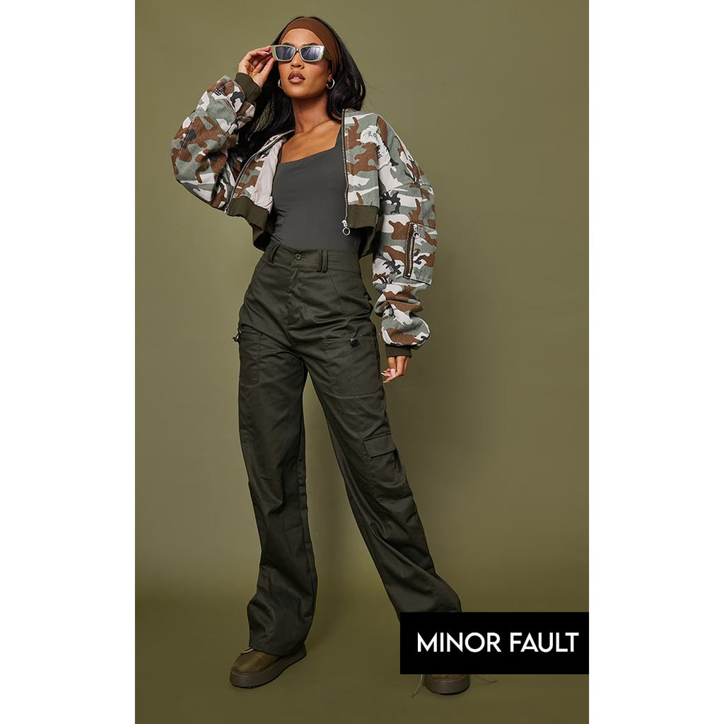 (Minor Fault) Khaki Cargo Pocket Trousers | Montivo Pakistan