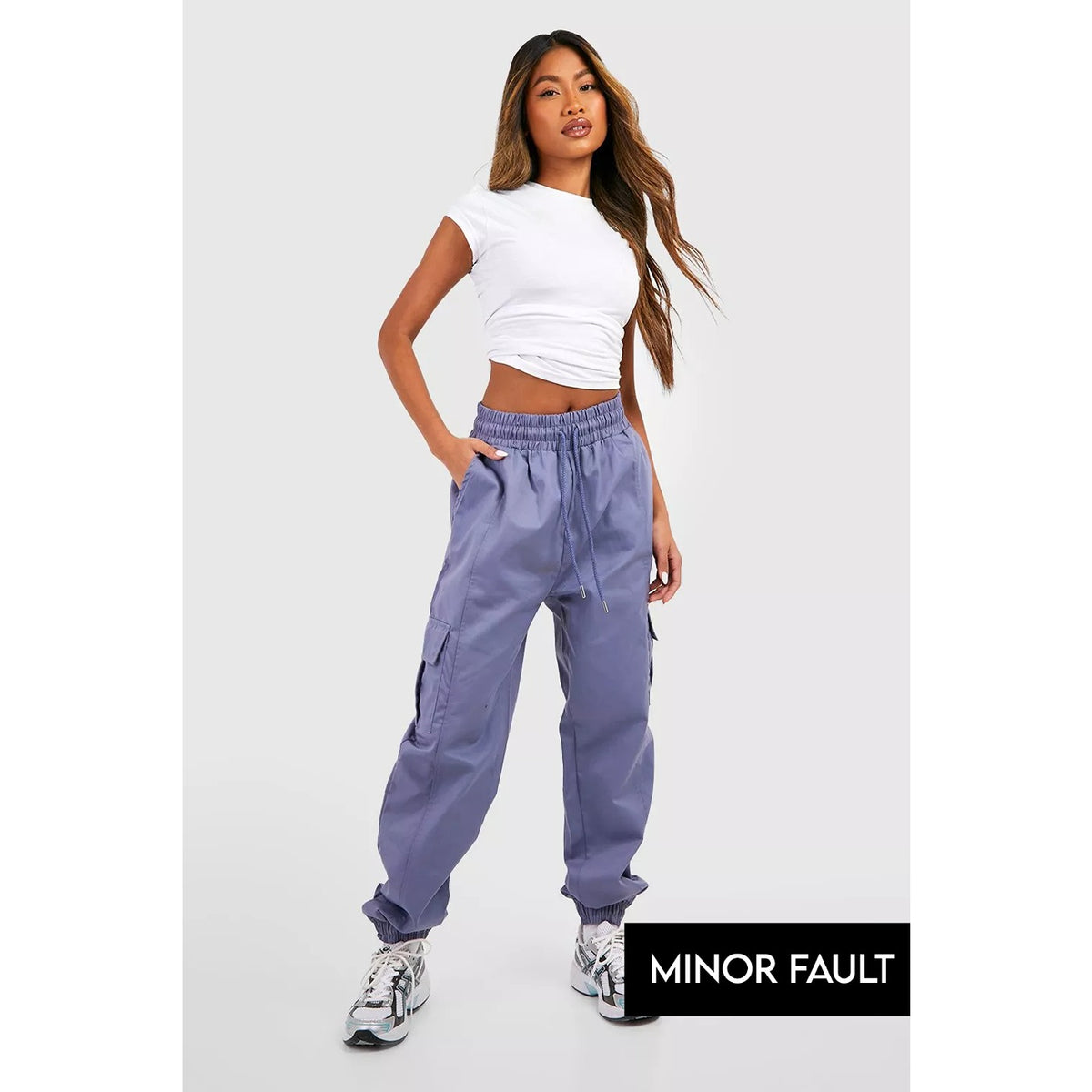 (Minor Fault) High Waisted Cargo Pocket Joggers | Montivo Pakistan