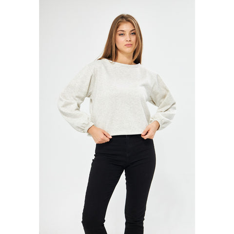 Light Grey Boatneck Oversized Sweatshirt | Montivo Pakistan