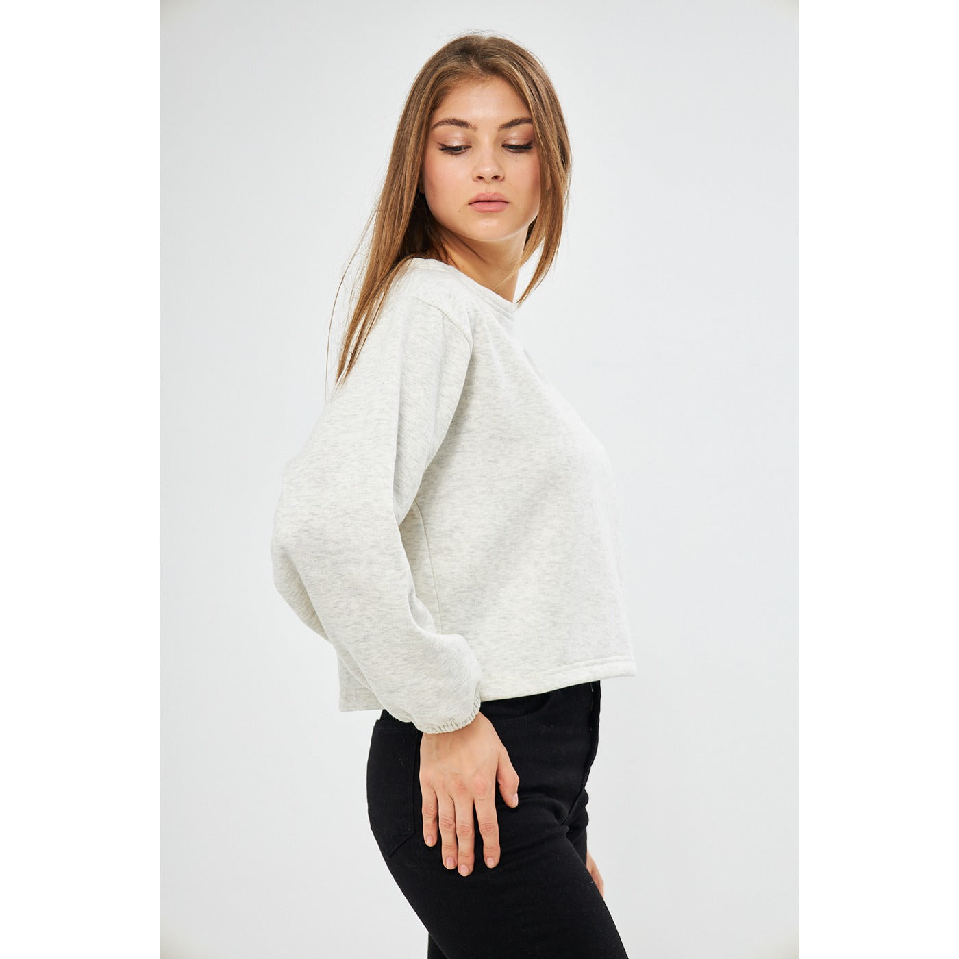Light Grey Boatneck Oversized Sweatshirt | Montivo Pakistan
