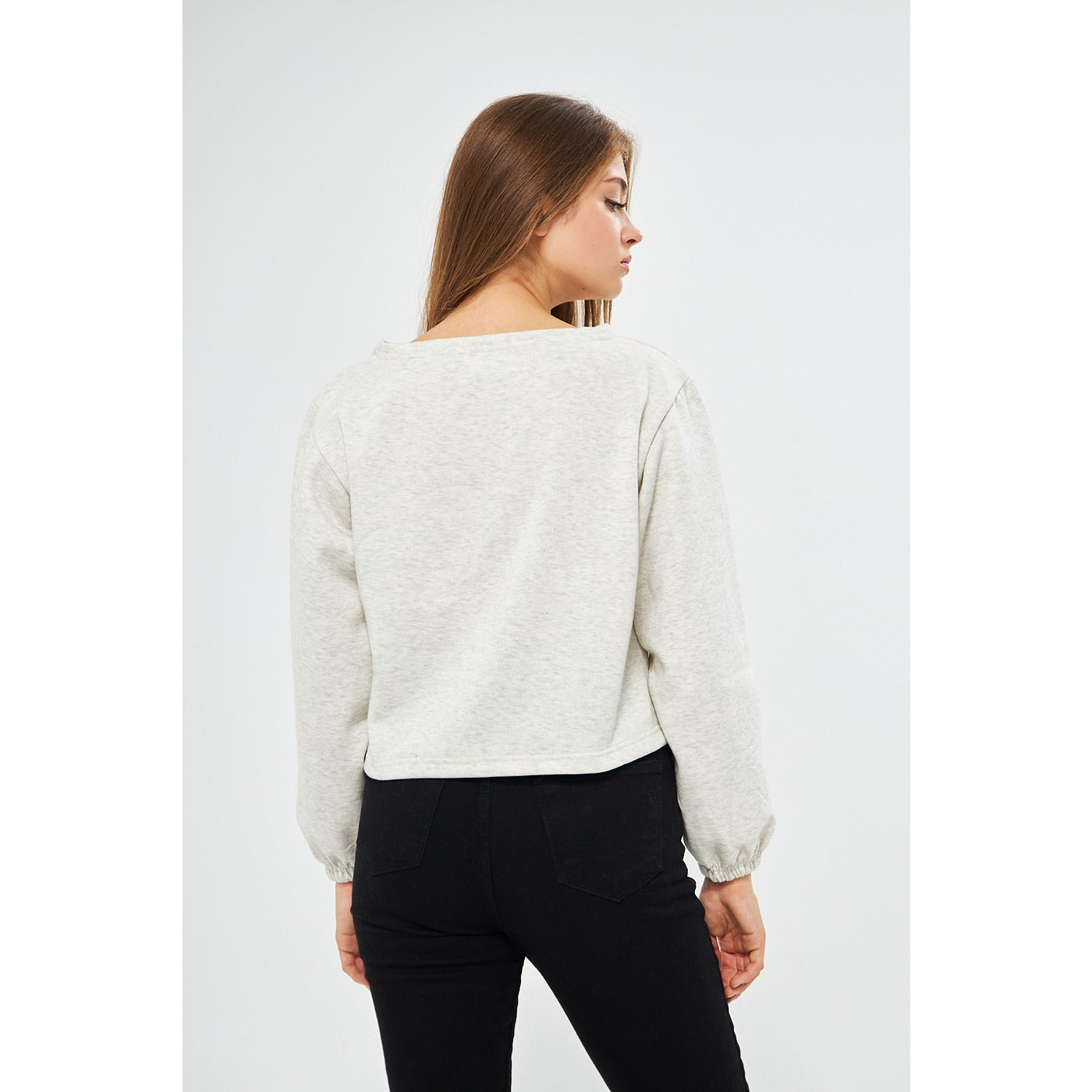 Light Grey Boatneck Oversized Sweatshirt | Montivo Pakistan