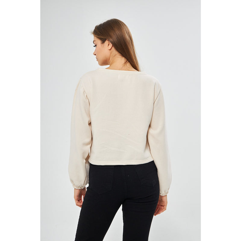 Offwhite Boatneck Oversized Sweatshirt | Montivo Pakistan