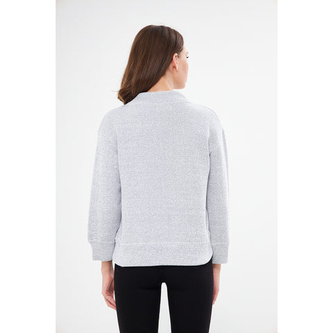 Grey V Neck Melange Sweatshirt | Montivo Pakistan