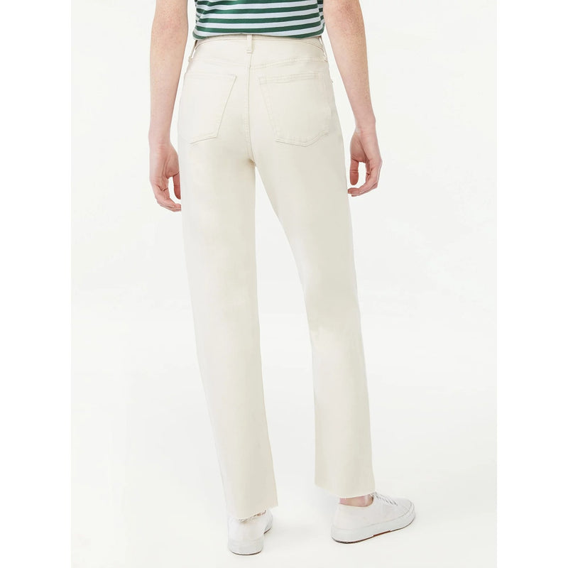 FA Cream Super High Rise Straight Jeans | Montivo Pakistan