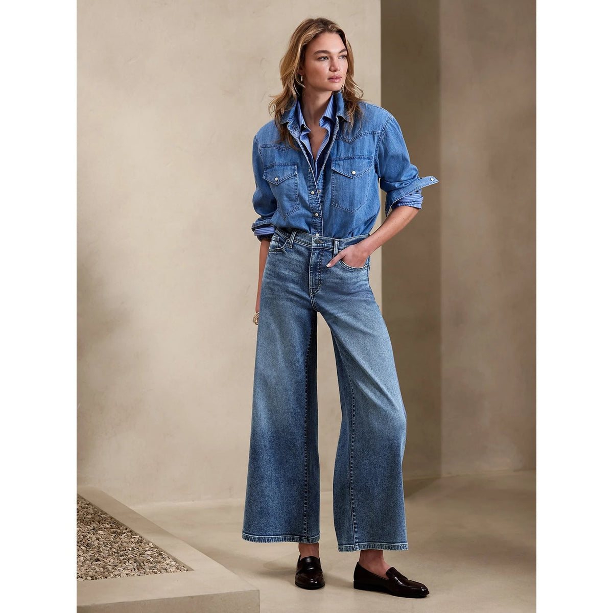 BR High Rise Wide Leg Jeans | Montivo Pakistan