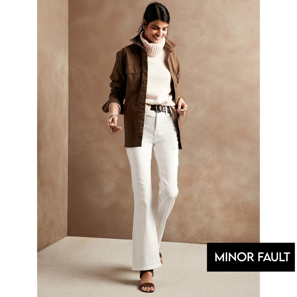 (Minor Fault) White Boot Cut High Rise Jeans | Montivo Pakistan