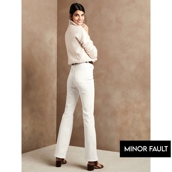 (Minor Fault) White Boot Cut High Rise Jeans | Montivo Pakistan