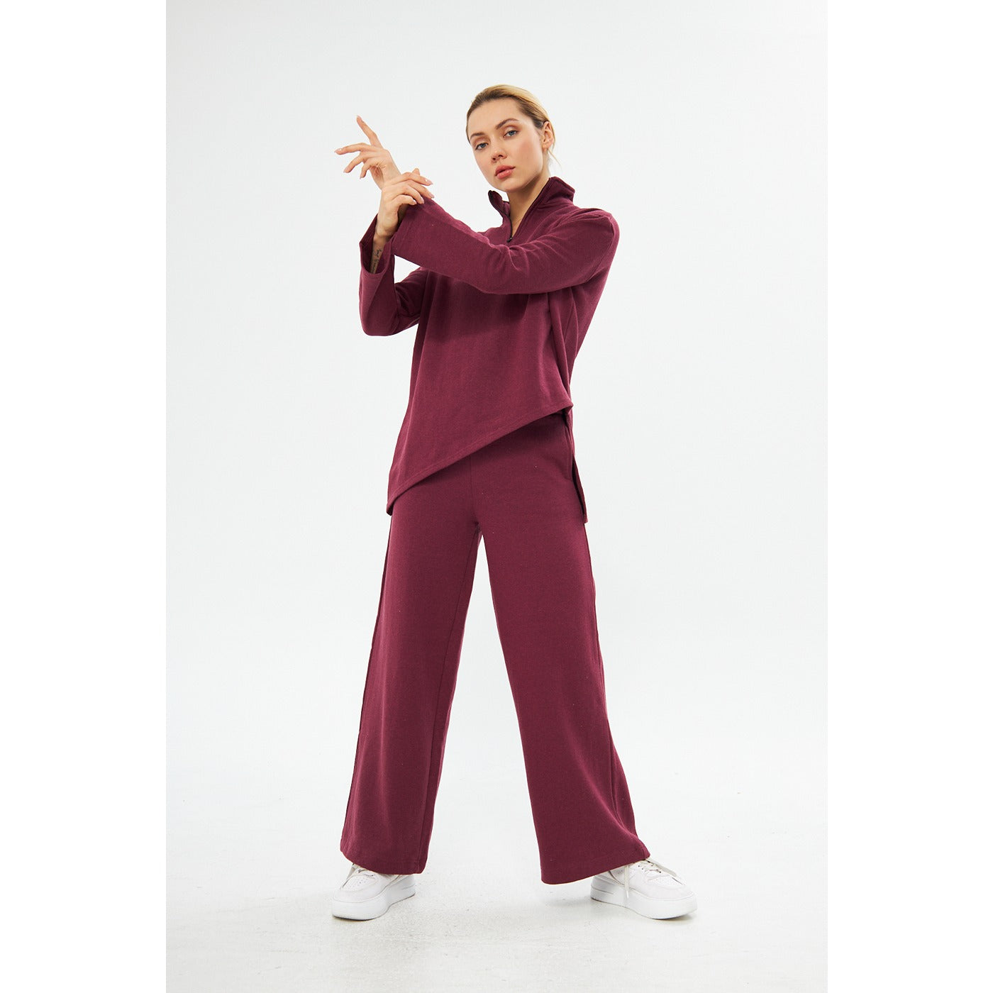 Burgundy Sweat Matching Set | Montivo Pakistan