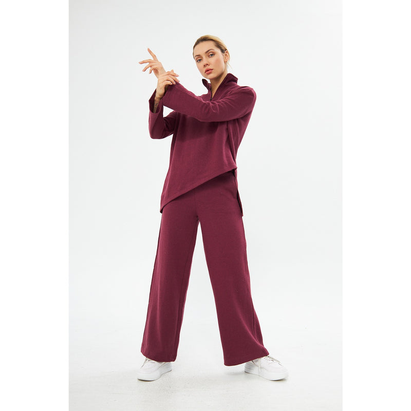 Burgundy Sweat Matching Set | Montivo Pakistan