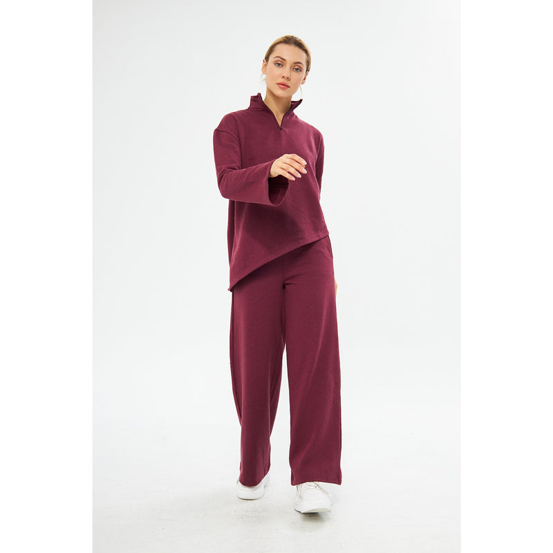 Burgundy Sweat Matching Set | Montivo Pakistan