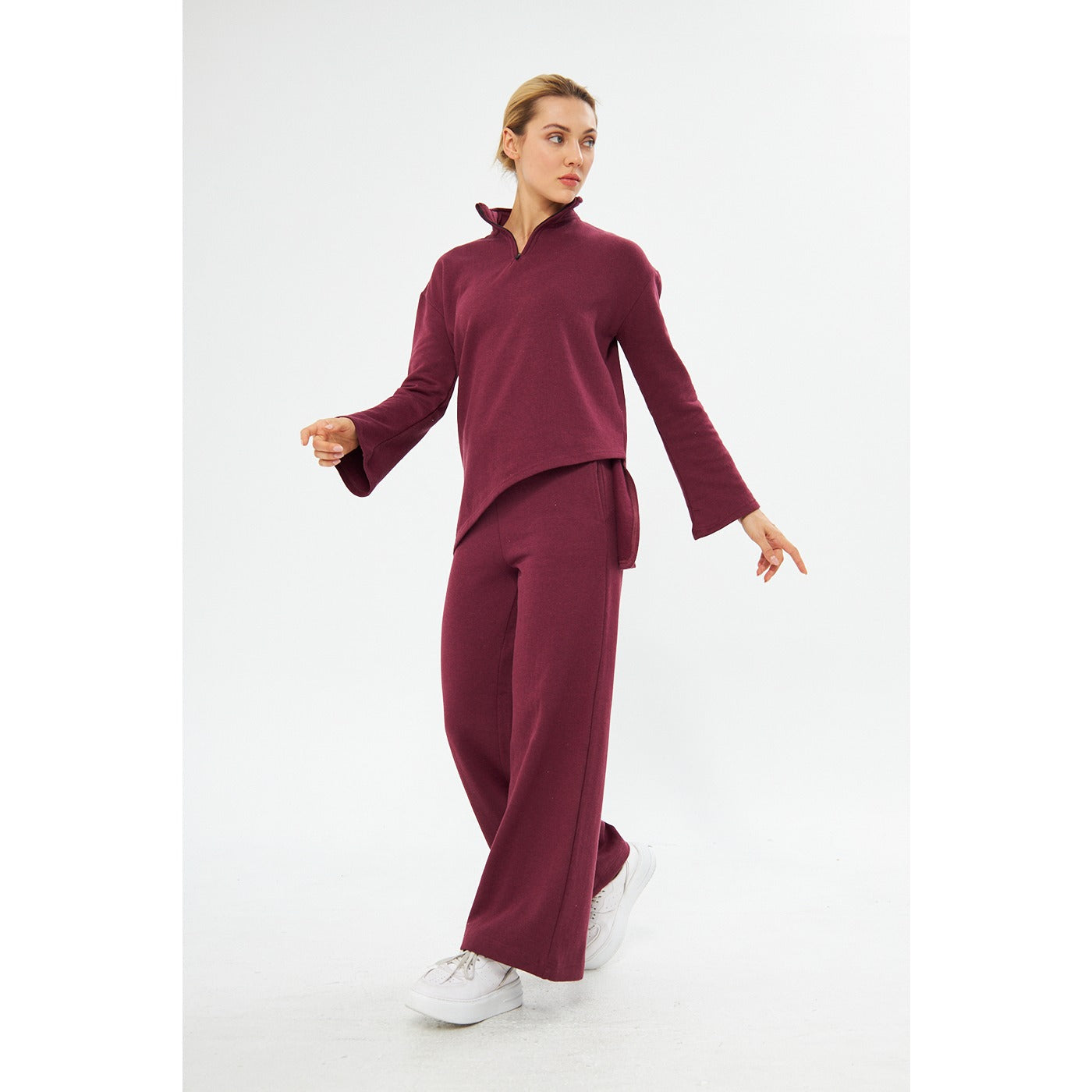 Burgundy Sweat Matching Set | Montivo Pakistan