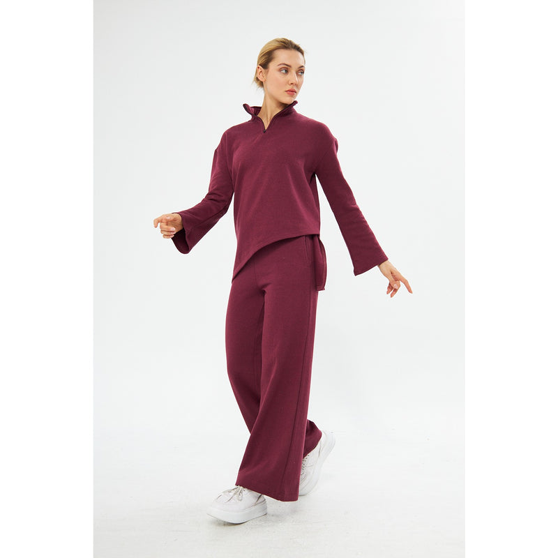 Burgundy Sweat Matching Set | Montivo Pakistan
